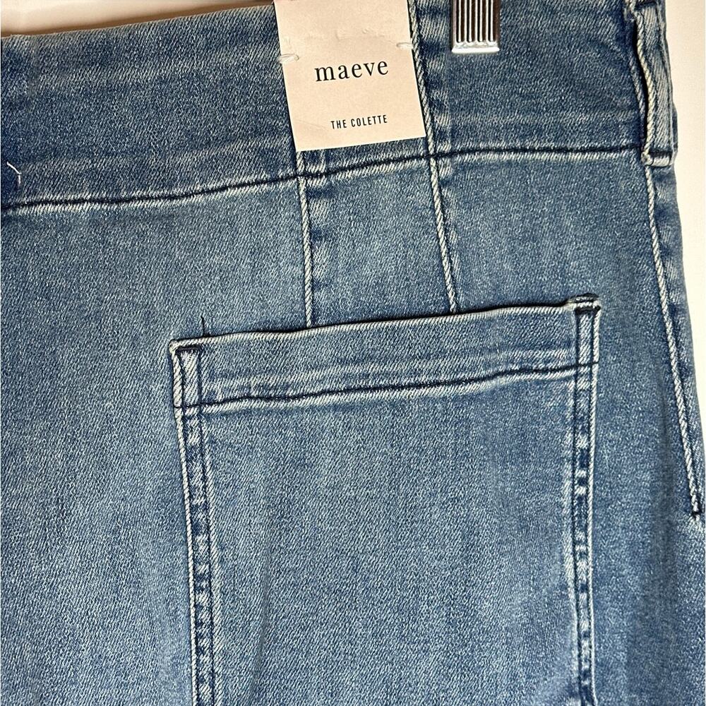 Maeve Anthropologie Colette Cropped Wide Leg Jeans Denim Medium 34T 34 Tall NWT - Picture 10 of 13